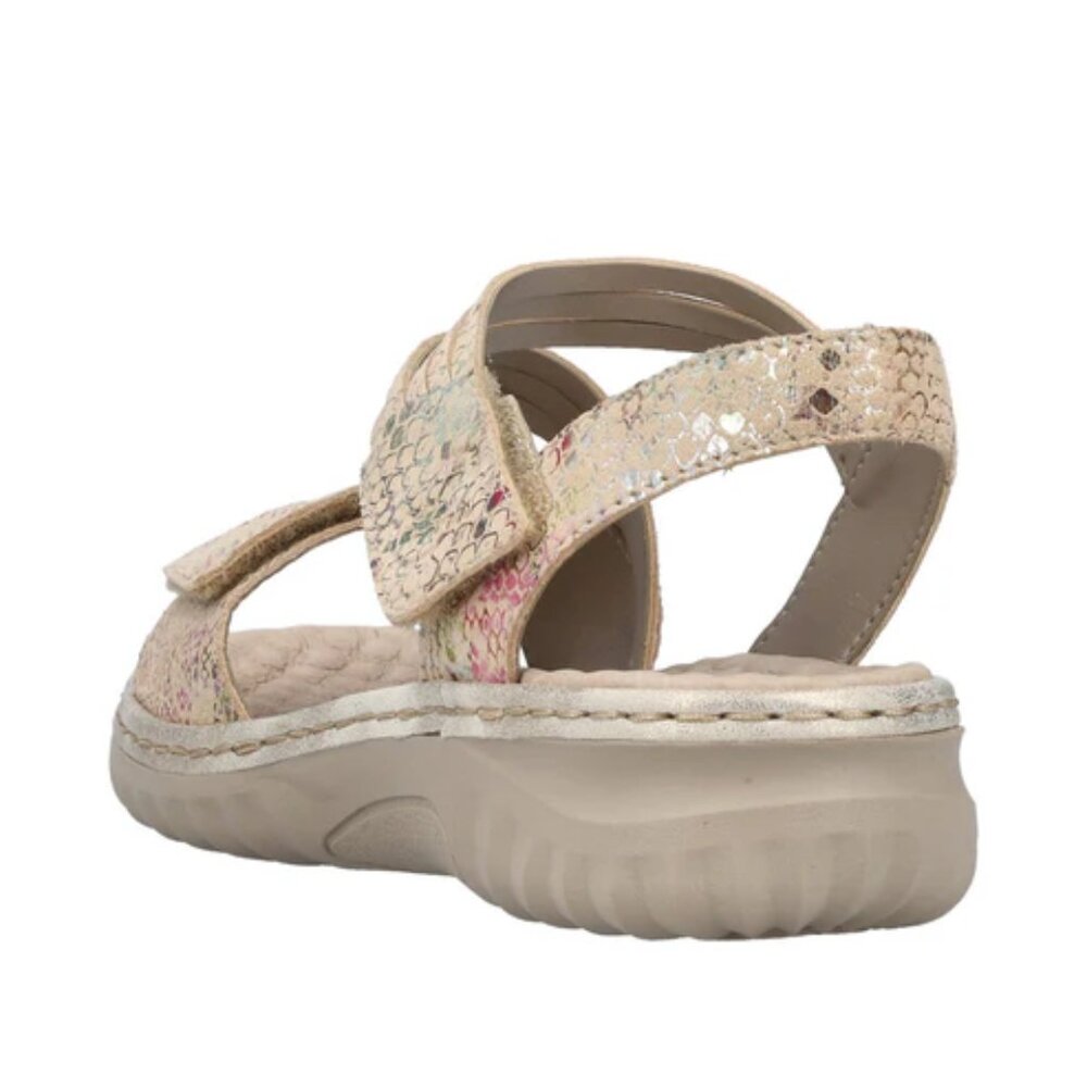 NEW Rieker Beige and Pink Patterned Sandals - Picture 9 of 12